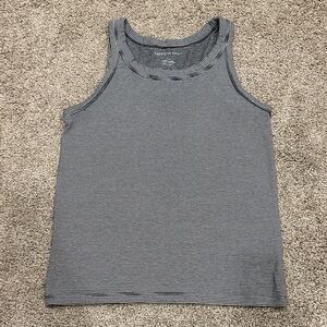 American Eagle Outfitters Black and White Striped Tank Top